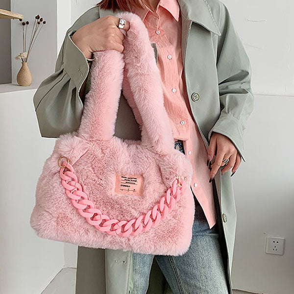 Fluffy Chain Shoulder Bag