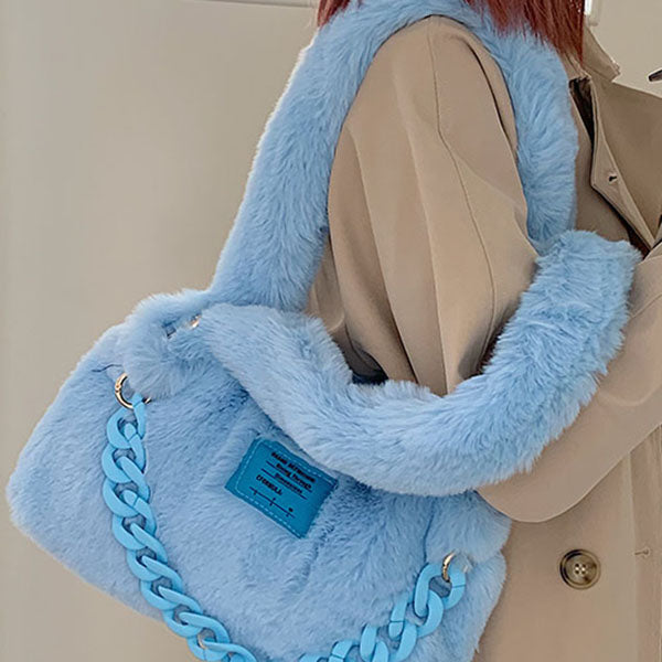 Fluffy Chain Shoulder Bag