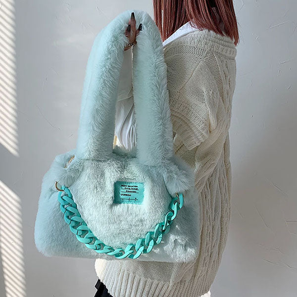 Fluffy Chain Shoulder Bag