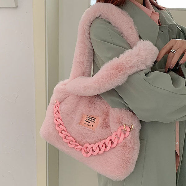 Fluffy Chain Shoulder Bag