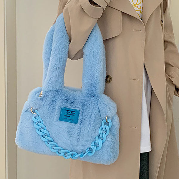 Fluffy Chain Shoulder Bag