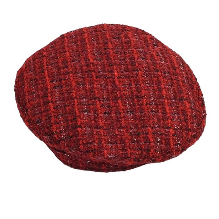 French Girl Aesthetic Tweed Beret