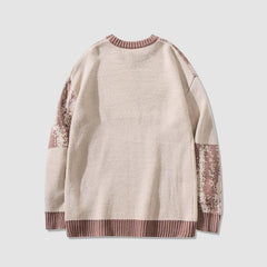 Heart Pattern String Stitching Sweater