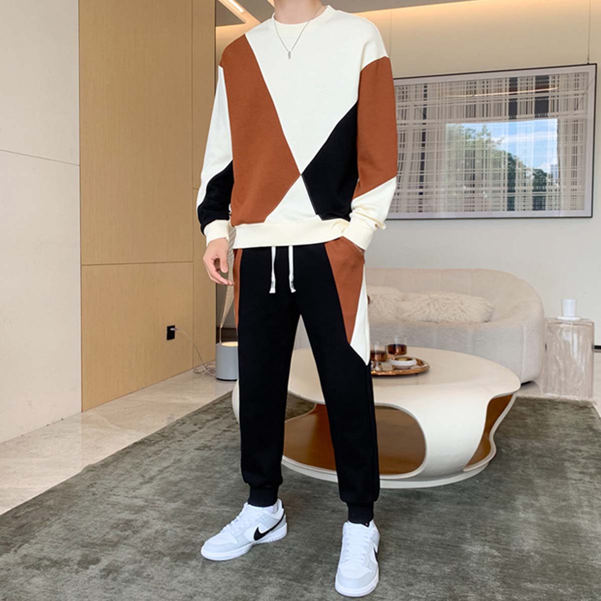 Geometric Patchwork Sweatshirt