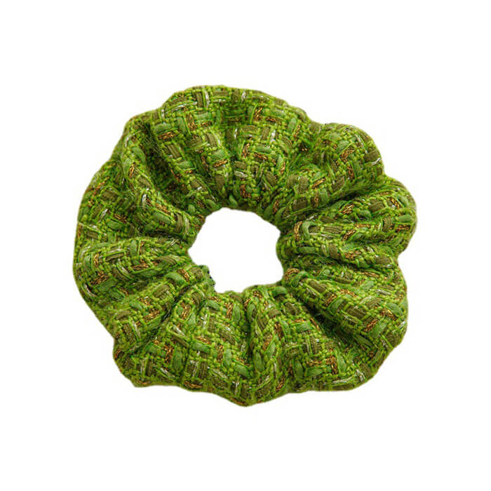 Green Tweed Scrunchie