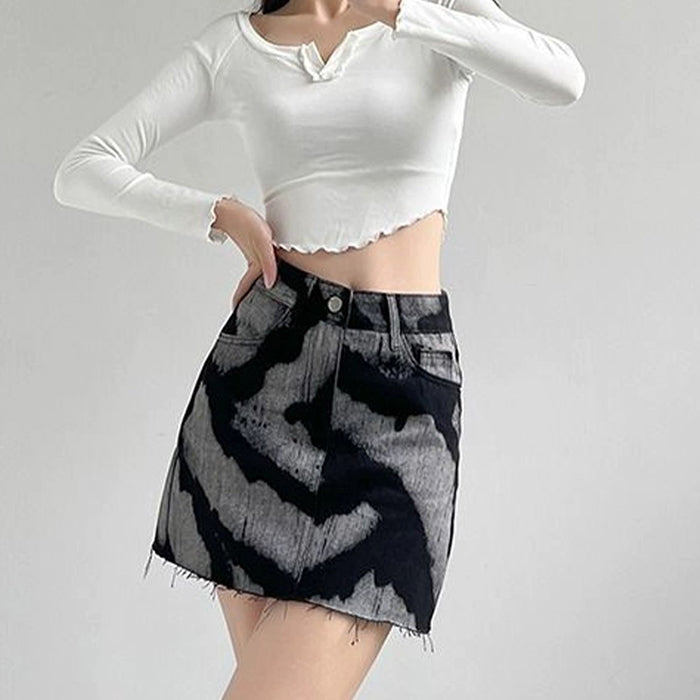 Grunge Aesthetic Denim Skirt