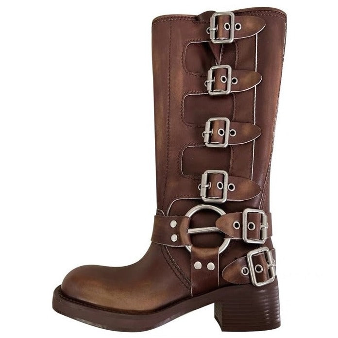 Grunge Sleaze Buckle Boots