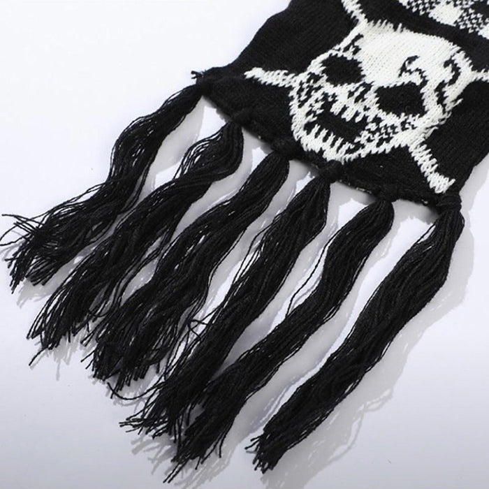 Grunge Skull Knitted Scarf