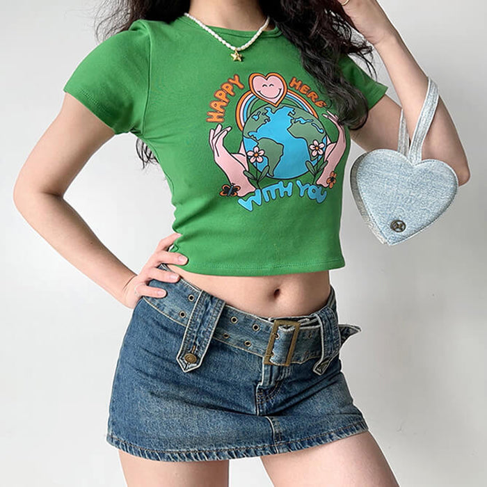 Happy Here With You Crop Top