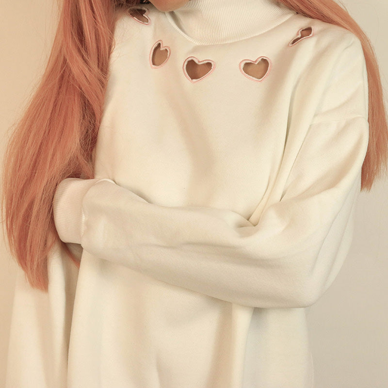 Heart Cut Out Sweatshirt