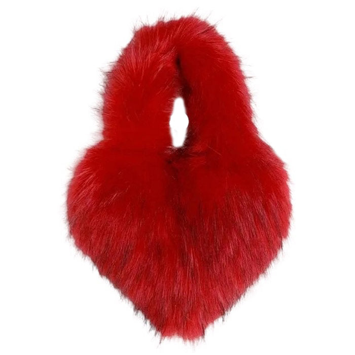 Heart Shape Fuzzy Handbag