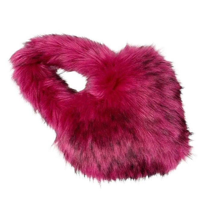 Heart Shape Fuzzy Handbag