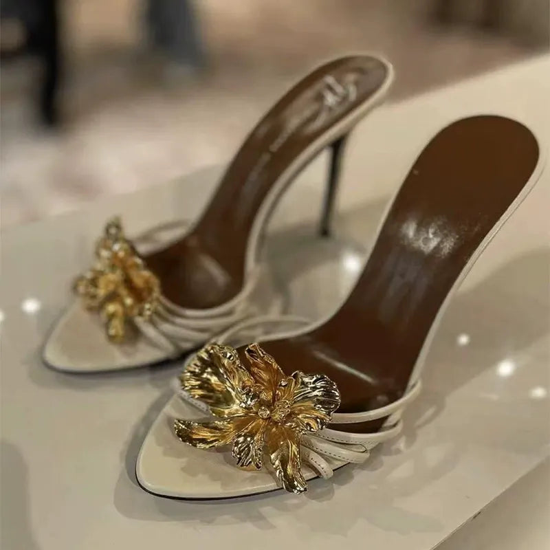 Liesel Flower Heel Mules