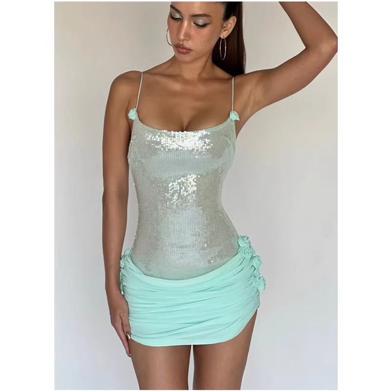 Leila Corset Sequin Mini Dress