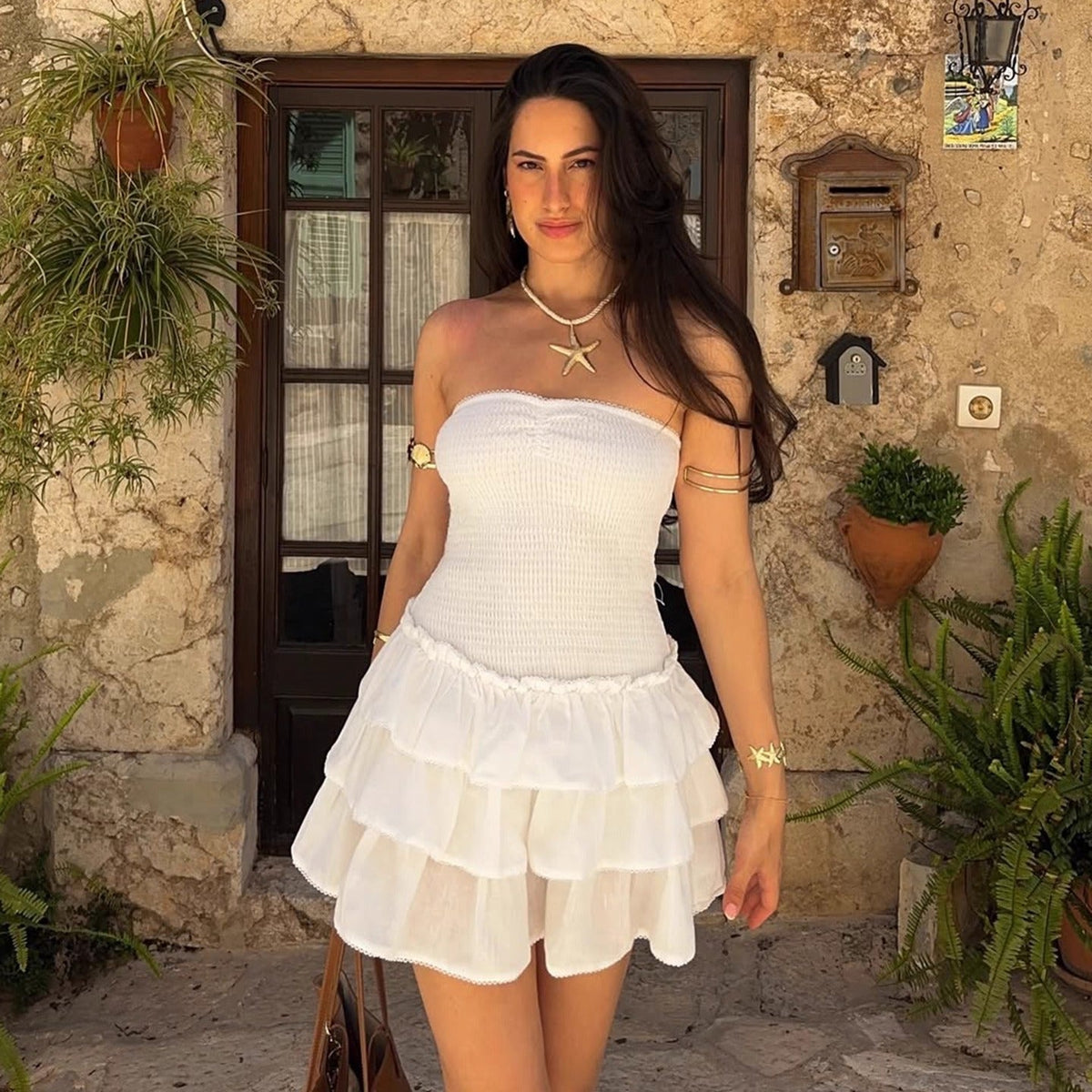 Truth Strapless Ruffled Mini Dress
