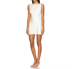Rosalia Satin Bloom Mini Dress