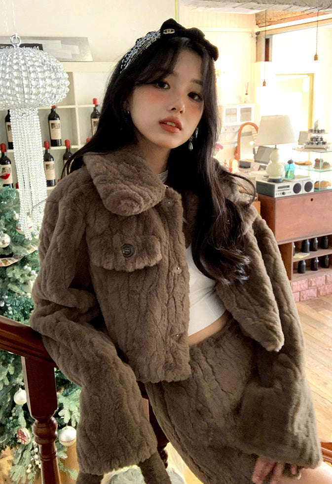 Milk Tea Pom Fur Set ~ HANDMADE