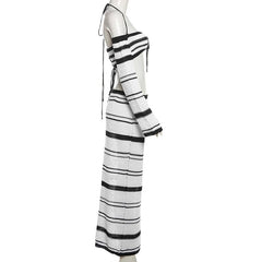 Long sleeve knitted maxi skirt set