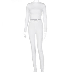 Long sleeve crewneck solid pant set