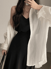 Lightweight Sheer Long Sleeve Blouse