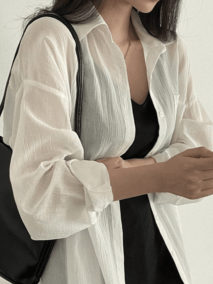 Lightweight Sheer Long Sleeve Blouse