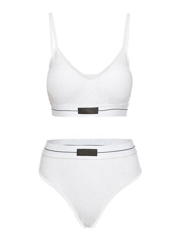 Logo Patch Contrast Bikini Set