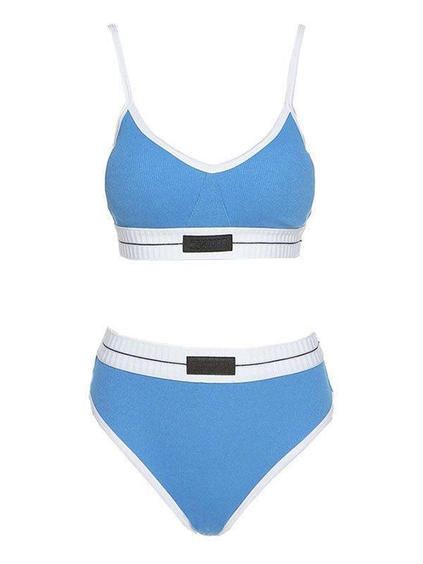 Logo Patch Contrast Bikini Set