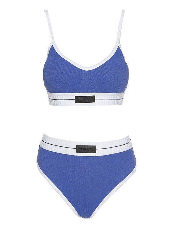 Logo Patch Contrast Bikini Set