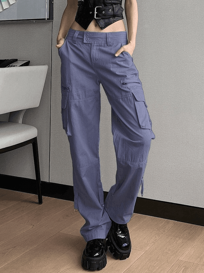 Low Waist Baggy Parachute Cargo Pants