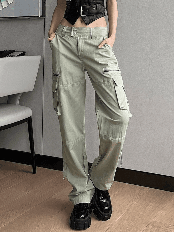 Low Waist Baggy Parachute Cargo Pants