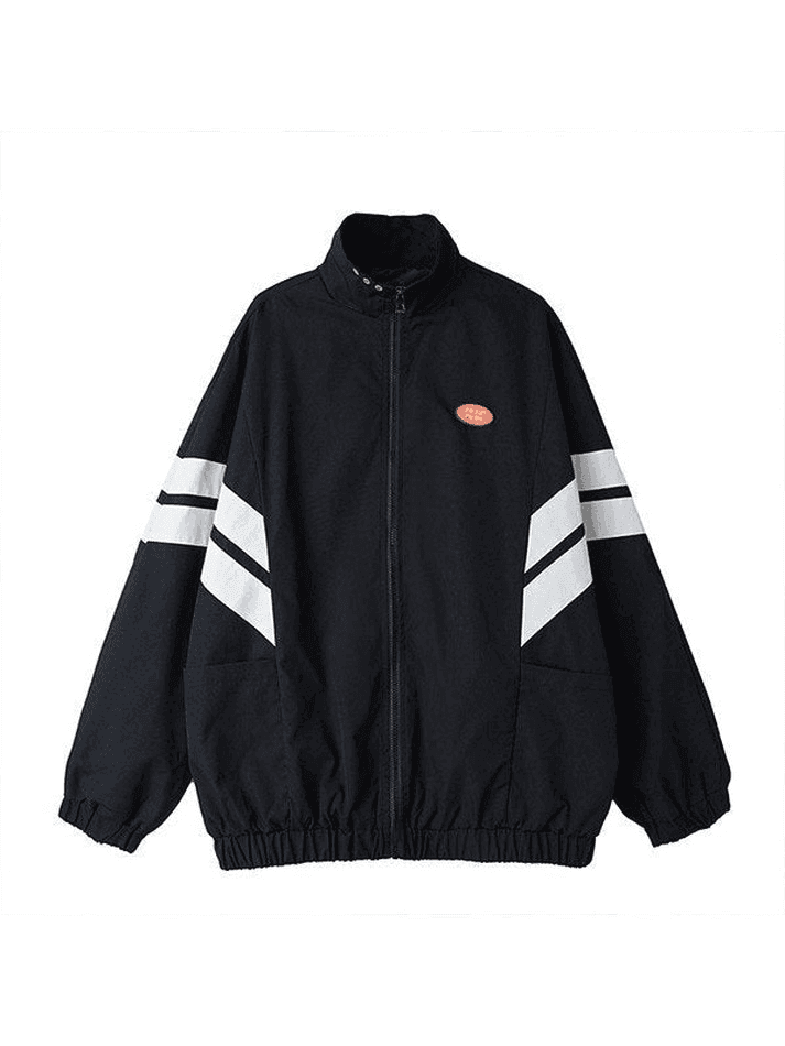 Men's Contrast Striped Zip Up Jacket