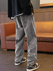 Men's Lightning Embroidered Straight Jeans