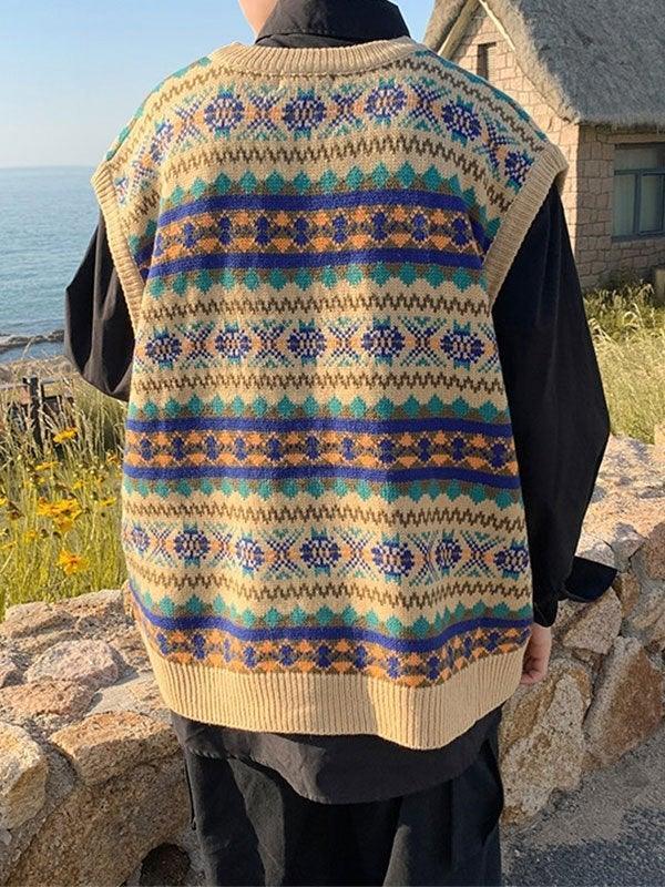 Men's Vintage Jacquard Sweater Vest