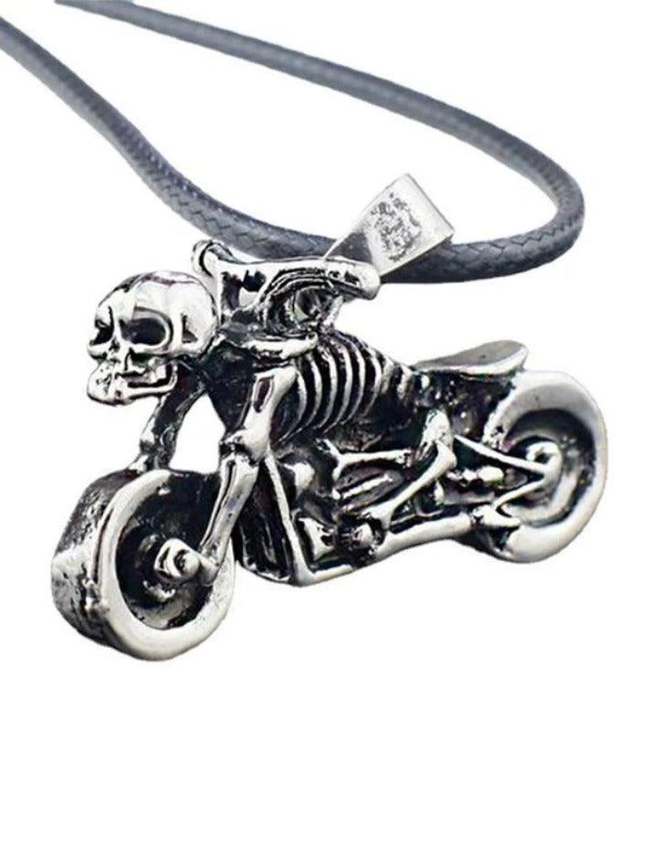 Men's Vintage Moto Skull Necklace