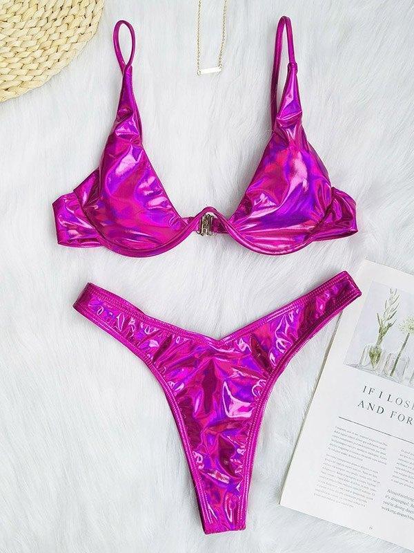 Metallic Underwire Bikini Set