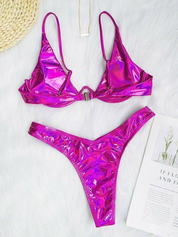 Metallic Underwire Bikini Set