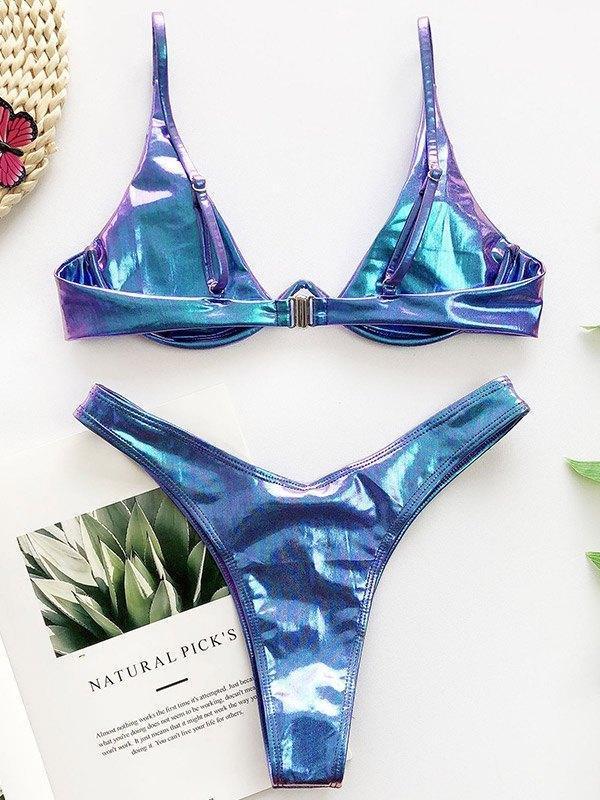 Metallic Underwire Bikini Set