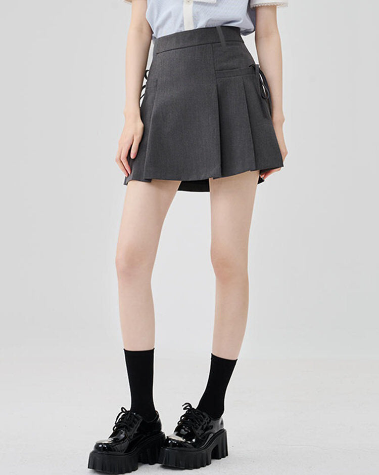 Aesthetic Outfit Grey Mini Skirt