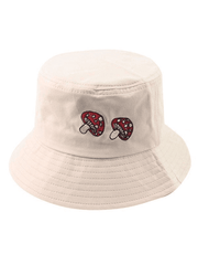 Mushroom Embroidered Bucket Hat