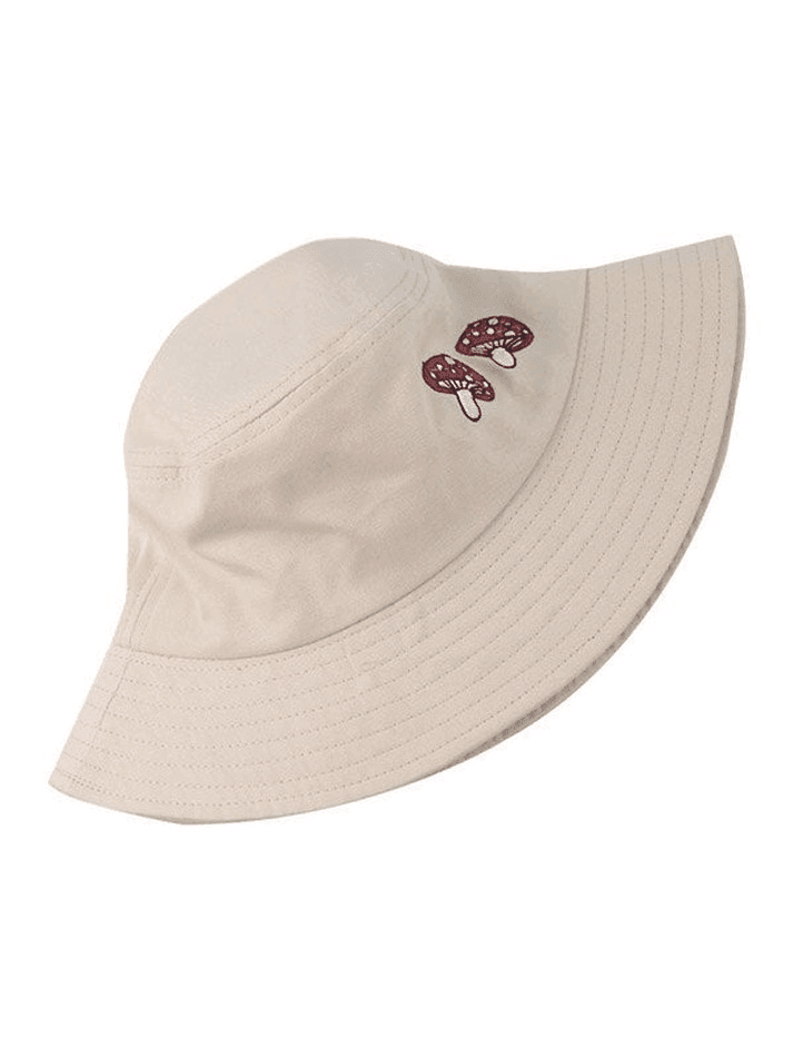 Mushroom Embroidered Bucket Hat