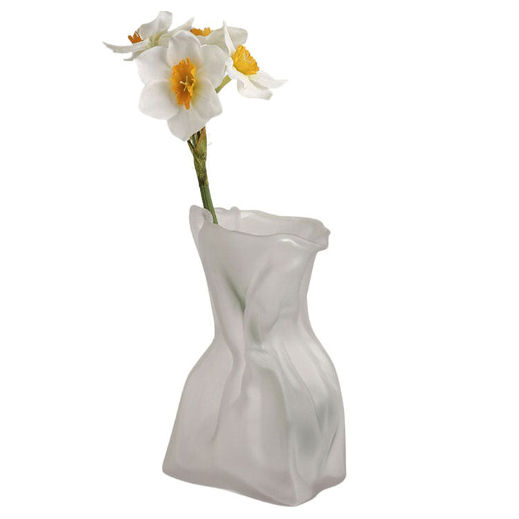 Crumpled Paper Glass Flower Vase