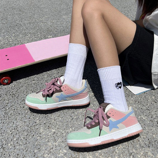 Pastel Color Block Star Sneakers