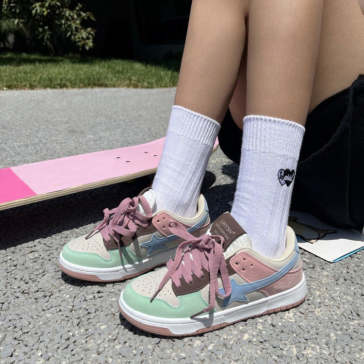 Pastel Color Block Star Sneakers