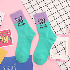 Pastel Butterfly Socks