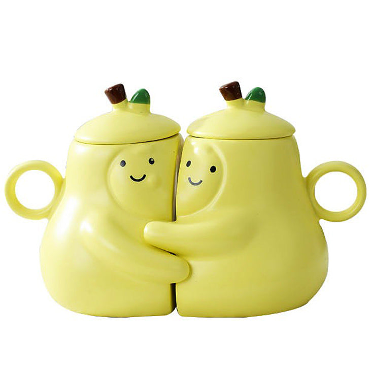 Pair of Pear-Shaped Couple Mugs