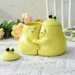 Pair of Pear-Shaped Couple Mugs