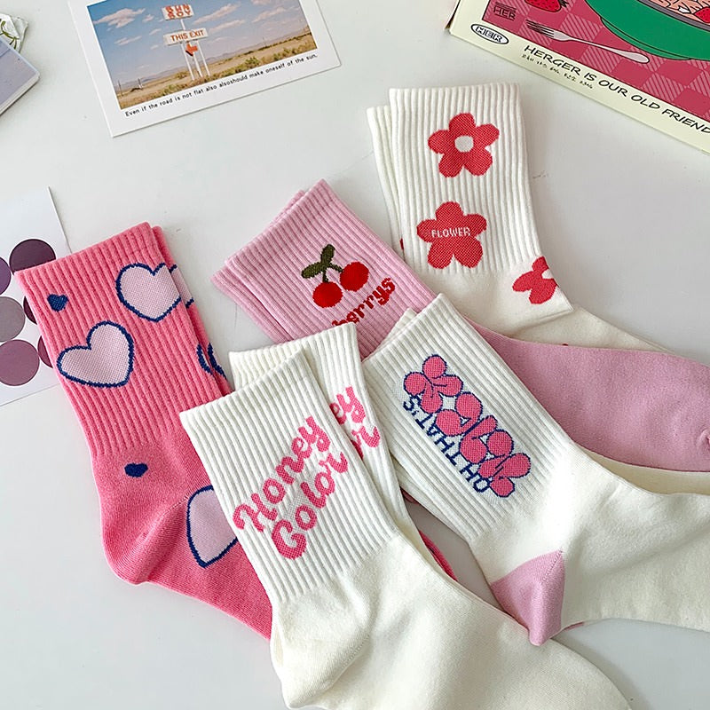 Naturally Sweet Pink Aesthetic Socks