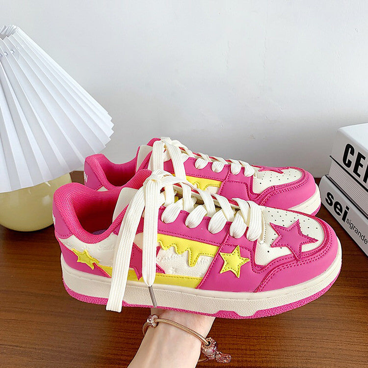 Lollipop Candy Pink & Yellow Star Sneakers