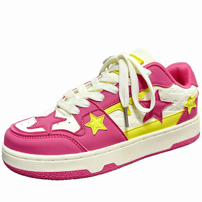 Lollipop Candy Pink & Yellow Star Sneakers