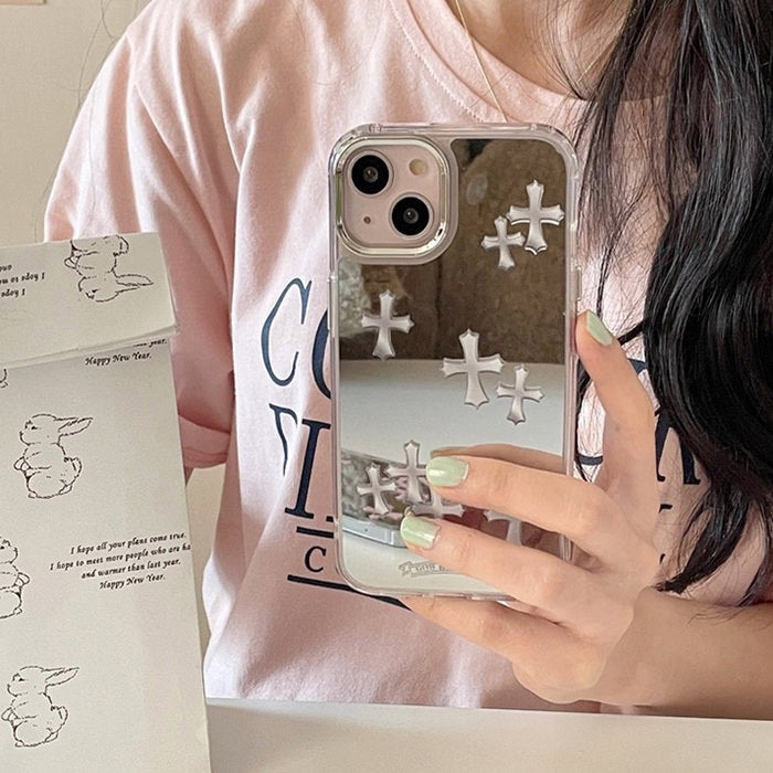 Pink Cross Mirror IPhone Case